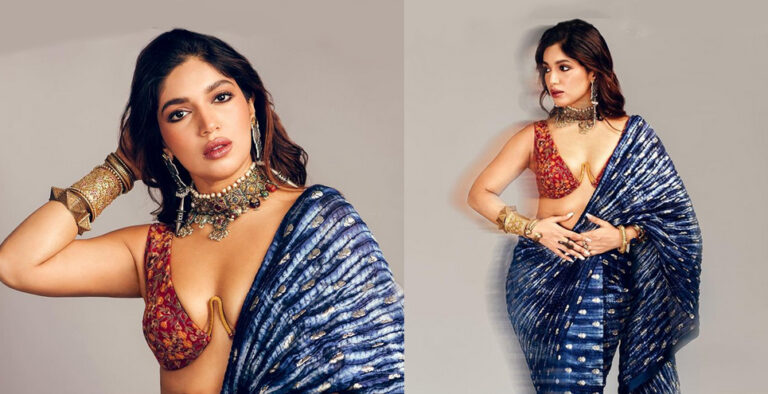 Bhumi Pednekar looks ravishing in a blue Saree, see pics