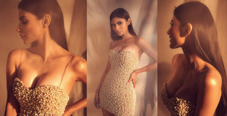 Mouni Roy rocks a pearl-encrusted bodycon dress, See pics