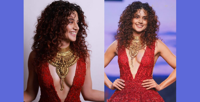 Taapsee Pannu burns the Internet in red dress with extra plunging neckline Taapsee Pannu burns the Internet in red dress with extra plunging neckline