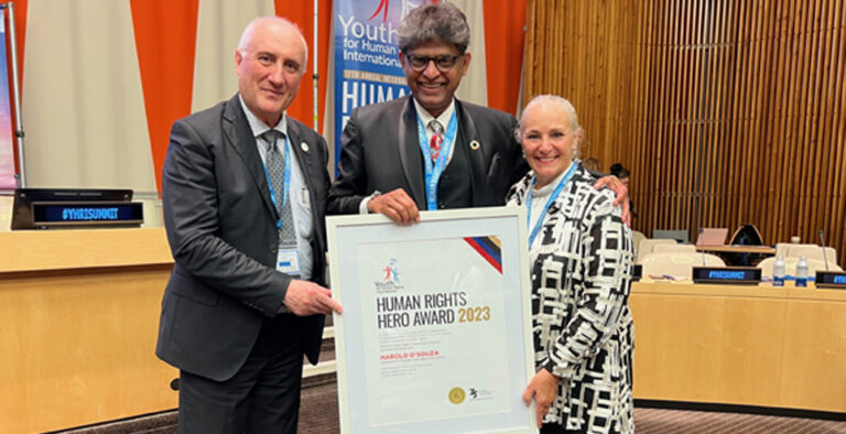 United Nations honors Harold D’Souza with ‘Human Rights Hero Award 2023’
