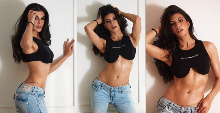 Jacqueline in a crop top, jeans were just enough to start a fire on the Internet