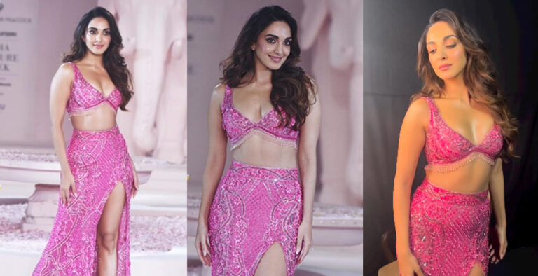 Kiara looks marvelous in bold pink ensemble as she walks the ramp