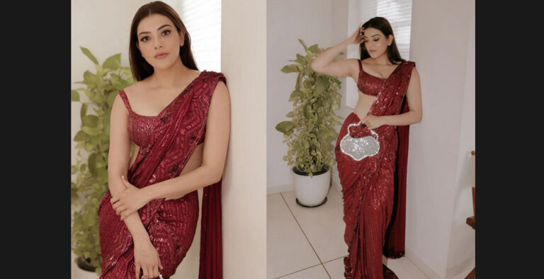 Kajal Aggarwal’s red saree look will drive your mid-week blues away