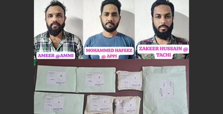 CCB cops nab three drug peddlers; seize Rs 10 lakh worth MDMA CCB cops nab three drug peddlers; seize Rs 10 lakh worth MDMA